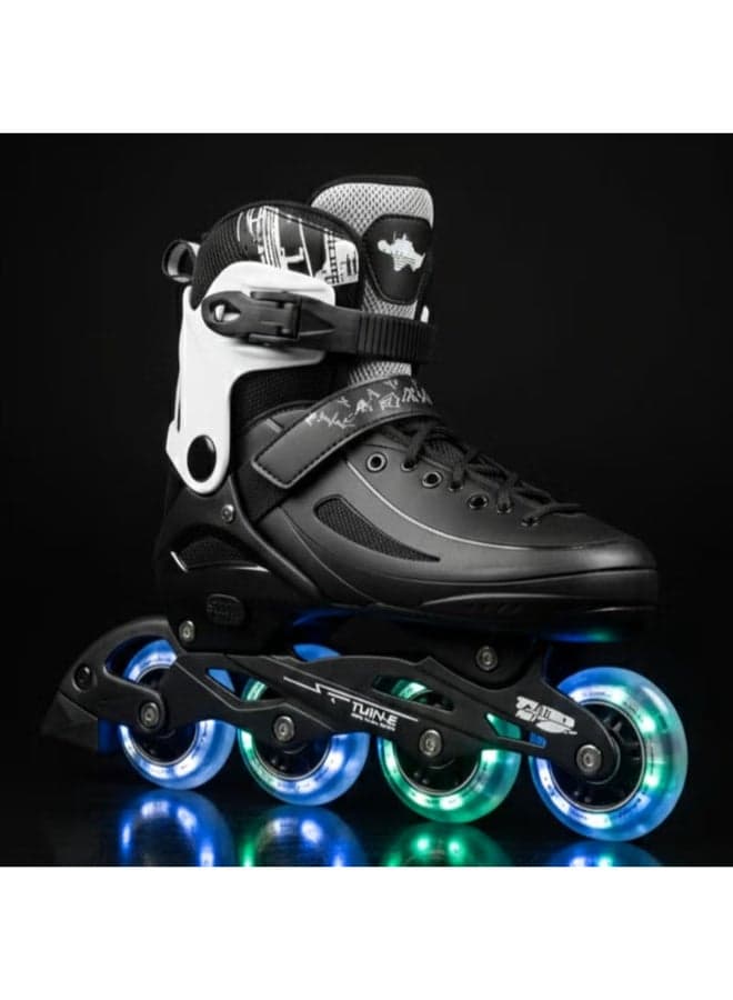 LED Adjustable Inline Skates for Kids & Youth – Professional Roller Skates Shoes with Durable LED Lights Wheels, Comfortable Padded Boot for Outdoor Training