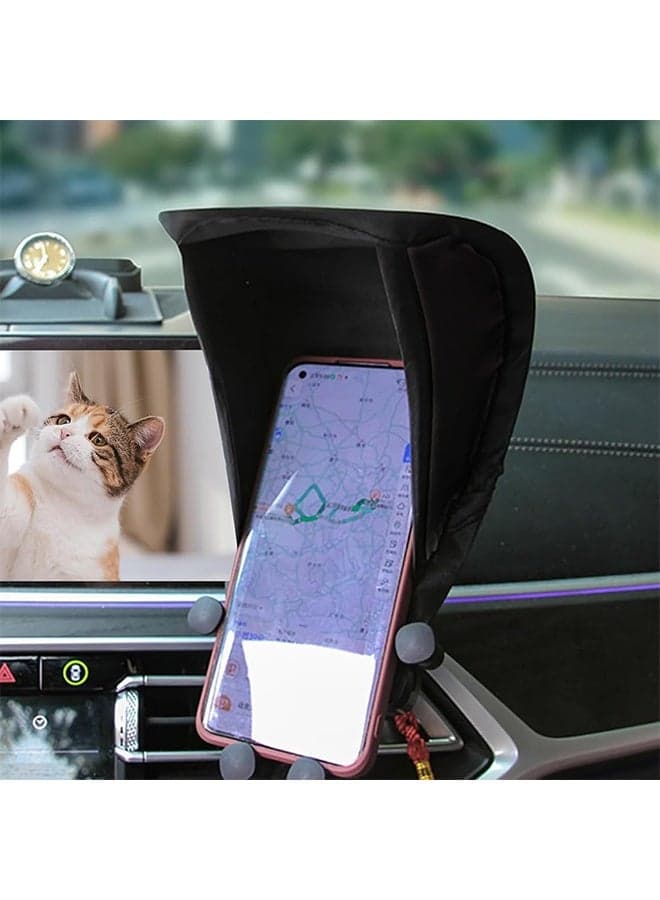 Car Smartphone Sunshade Smartphone Holder Sunshade Light Blocking Sunscreen Dramatically Reduces Reflection Improves Visibility Foldable Smartphone Sunshade Prevents Cell Phone Overheating