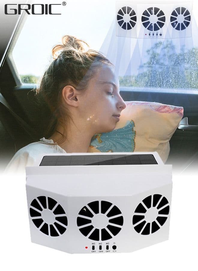 Solar Powered Car Fan,Car Exhaust Fan,Car Air Purifier,Car Solar Power Air Vent Radiator Fans for Backseat or Frontseat,Vehicle Ventilation Fan