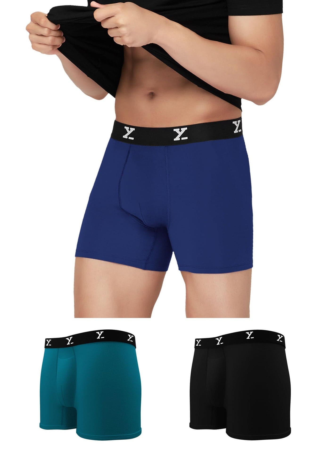 Pack of 3 Men's Modal Stretchable Breathable Boxer Briefs Shorts Underwear