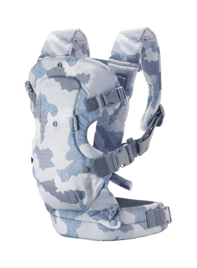 Infantino Flip 4-in-1 Convertible Baby Carrier for Newborns to Toddlers, Camo Print, 4 Carry Positions, Ergonomic Seat, Adjustable Waist Belt & Padded Straps, Wonder Cover Bib, 8–32 lbs