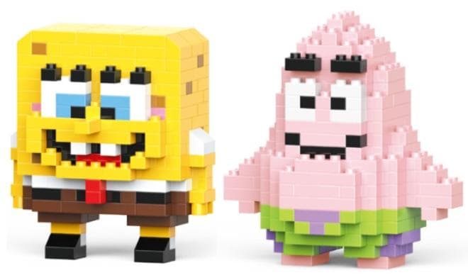 Set Of 2 Spongebob Building Bricks Set, Age 14 And Up, 368 Pieces In Total