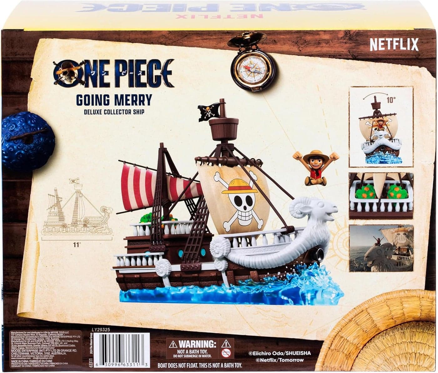 One Piece Going Merry Deluxe Collector Ship & Monkey D. Luffy Action Figure Set (24.13 cm)