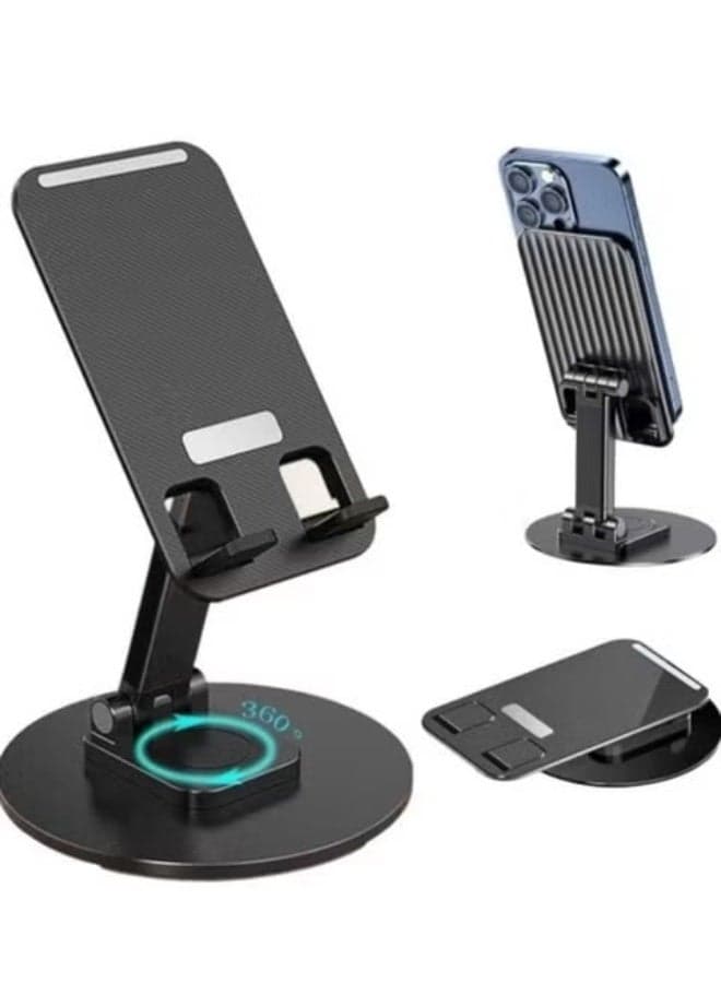 360° Rotating Mobile Phone & Tablet Stand – Universal Adjustable Holder with Stable Rotary Lock, Durable Aluminum Alloy Build, Non-Slip Base, 1000g Load Capacity – Compact & Portable for 4–12 Inch Devices (Available Color May Vary in white & black)
