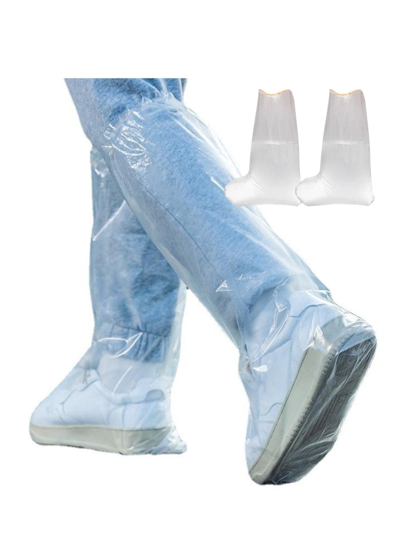 Disposable Rain Shoes 10 Pairs, Rain Boots, Waterproof, Non-Slip, High-Top Shoe Covers, Thickened Wear-Resistant Transparent Plastic Foot Covers for Rainy Days, Rain-Proof outer Wear