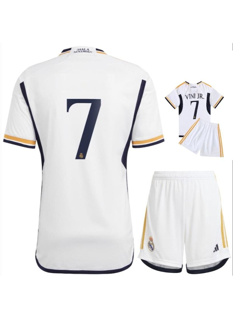 23/24 New Season Real Madrid HOME Football Kits Vini Jr. Fans Football Jersey/Shorts Gift Set Youth Sizes and Adult Size