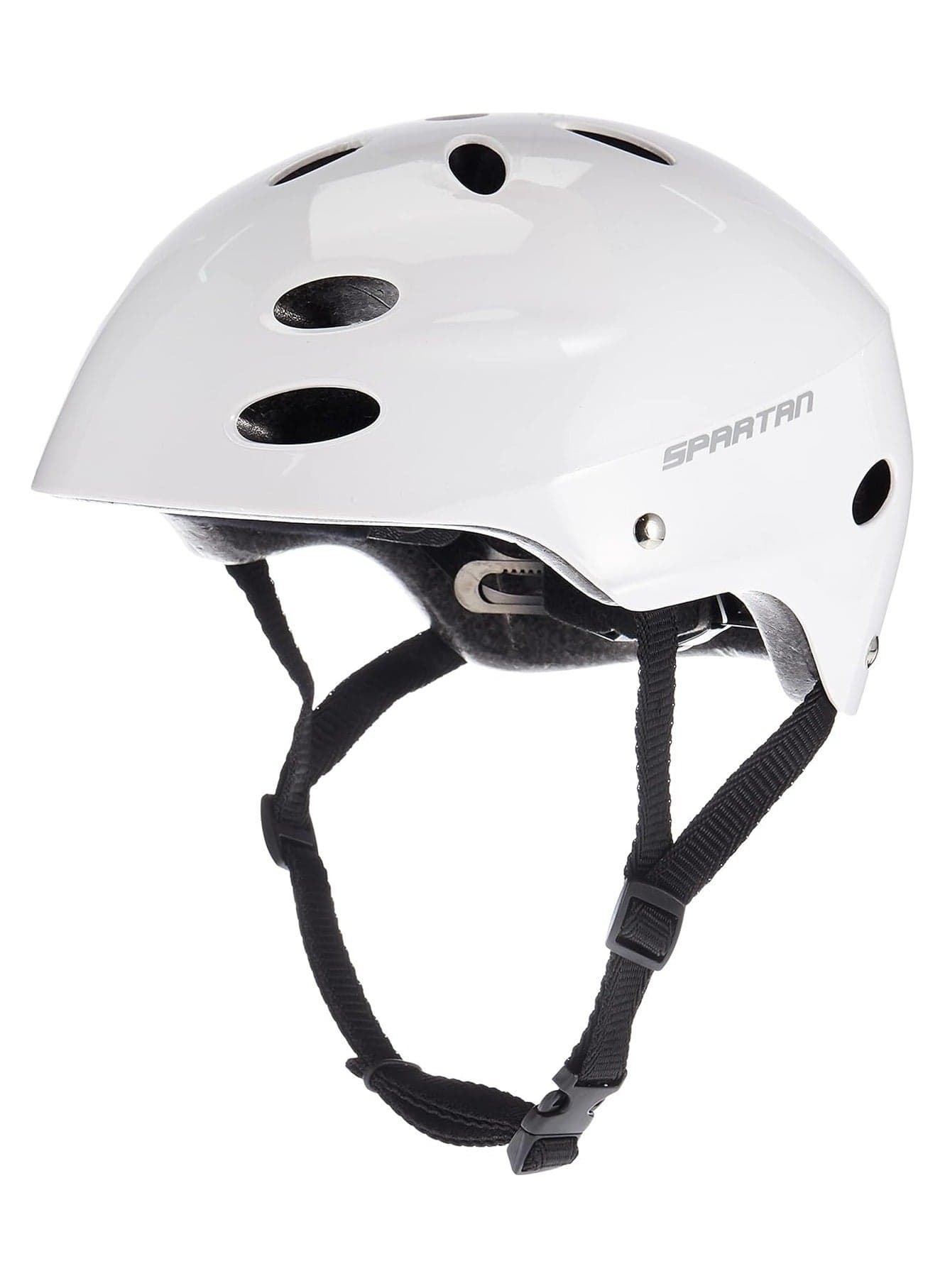 Spartan Adult Helmet Lightweight Construction with Ventilation, Adjustable Strap Fit System, Impact-Resistant ABS Outer Shell with EPS Foam Core, Protective Cycling Helmet, White, Size Large 58-62cm | SP-HL-9002