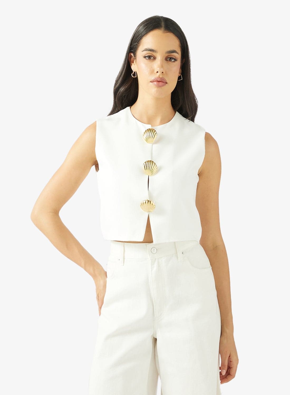 Gold Accent Detail Vest