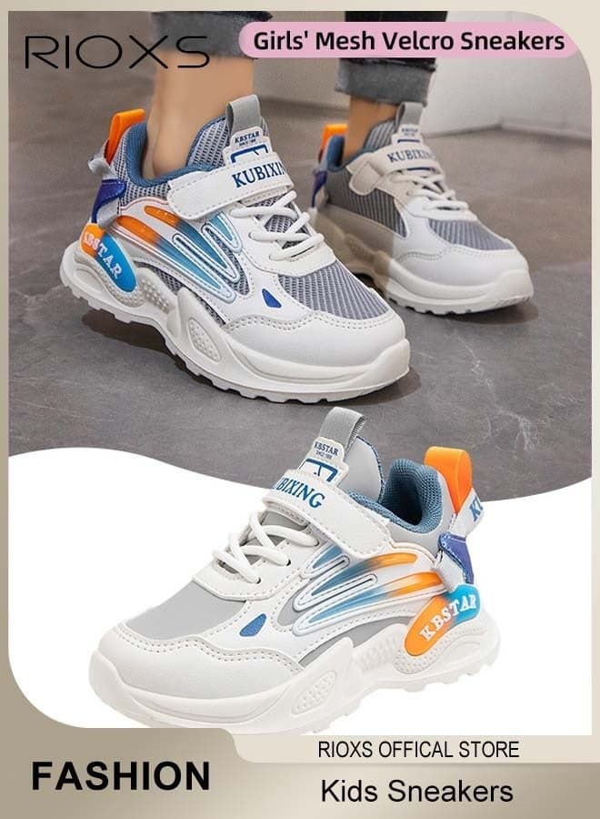 Kids' Chunky Sneakers, Toddler Boys Girls Sports Shoes With Velcro, Lightweight Anti-slip Running Shoes, Fashion Athletic Casual Shoes, Cozy Breathable Tennis Walking Sneakers for School, Running, Playing, Walking and Sports