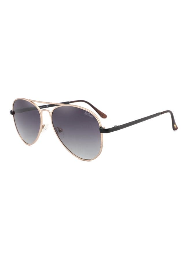 Unisex Polarized Sunglasses Gold Frame Grad Smoke Mirror Lens 57mm - LC1015C03