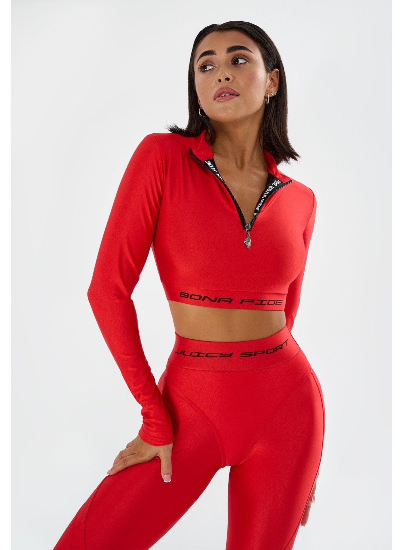 Rashguard Juicy Crop Top for Ladies – Red