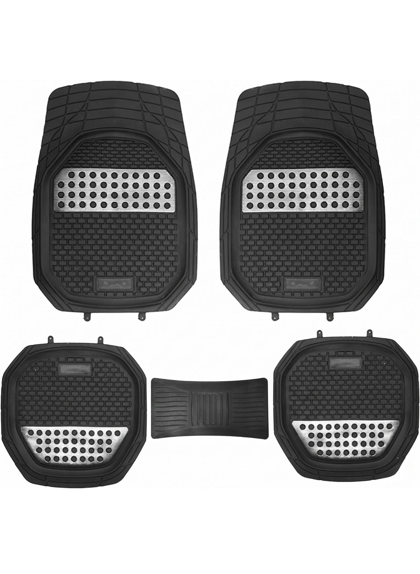 Universal Heavy Duty Rubber Car Floor Mats, Black, All Weather Protection, Trim-to-Fit Design, 5 Piece Set for Cars, SUVs, and Trucks, car mat, car floor mat, car accessories