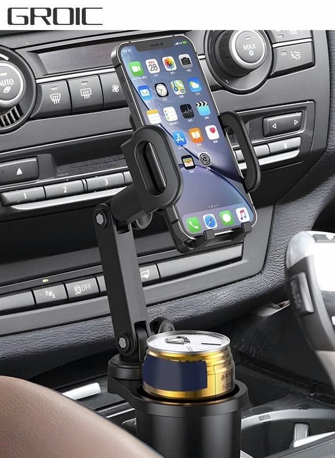 Car Cup Holder Phone Mount, 2 in 1 Universal Cell Phone Mount for Car, Adjustable Long Gooseneck Phone Holder 360° Strong Cup Holder for Car, Automobile Cradles,Automotive Interior