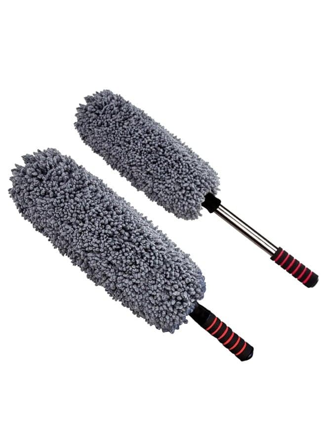 Toby’s Portable Microfiber Car Duster - Soft Dust Cleaning Brush for Exterior & Interior, Long Extendable Retractable Handle, Unbreakable Telescopic, Scratch-Free