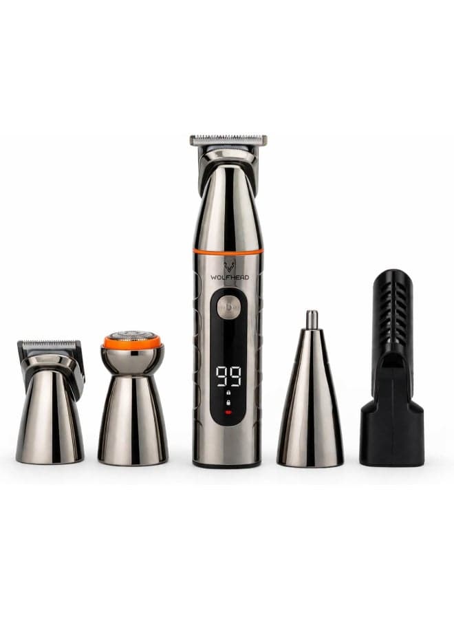 Wolfhead Full Body Trimmer For Men, Electric Razor Ipx6 Waterproof Full Body Trimming Kit With Mustache Nose Ear Body Facial, Shaving Kit For Cordless Hair Trimmer, Hair Clippers, Gifts For Men