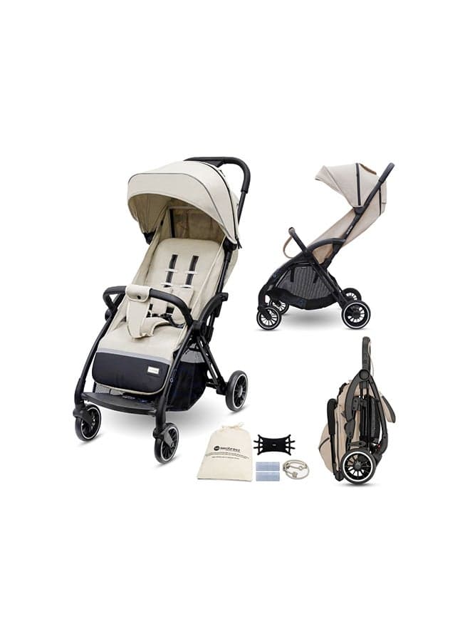 THETA Auto Fold Compact Lightweight Travel Toddler Baby Stroller, Self-Stand Baby Trolley, Pushchair, Waterproof UPF 50+ Canopy, 0-4yrs, 22kg, 3yrs Warranty