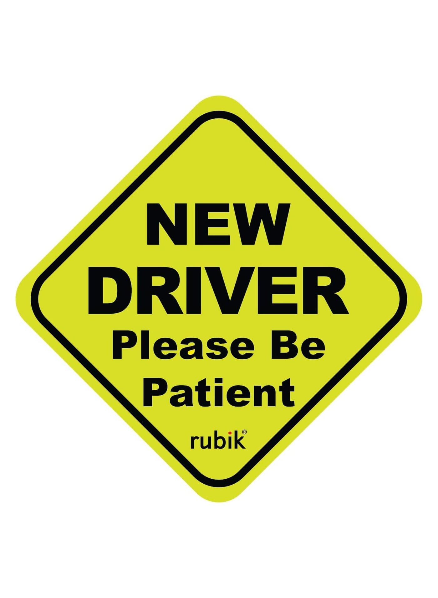 Magnetic New Driver Car Sign Sticker, New Driver Please Be Patient, Highly Reflective Removable and Reusable for Beginner Car SUV Van Drivers (15x15cm)