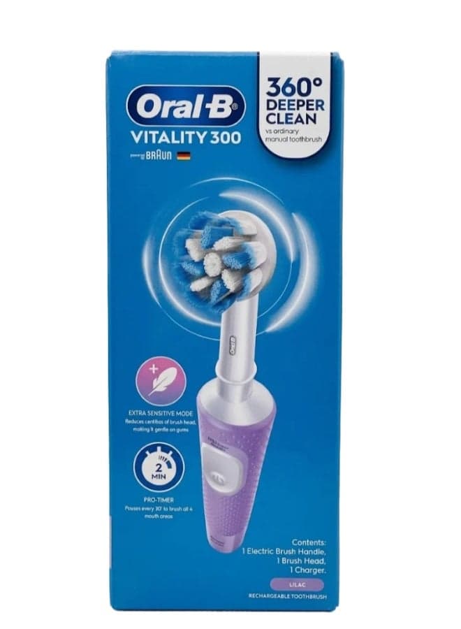 Vitality 300 Protect 360° Deeper Clean Rechargeable Electric Toothbrush - Lilac