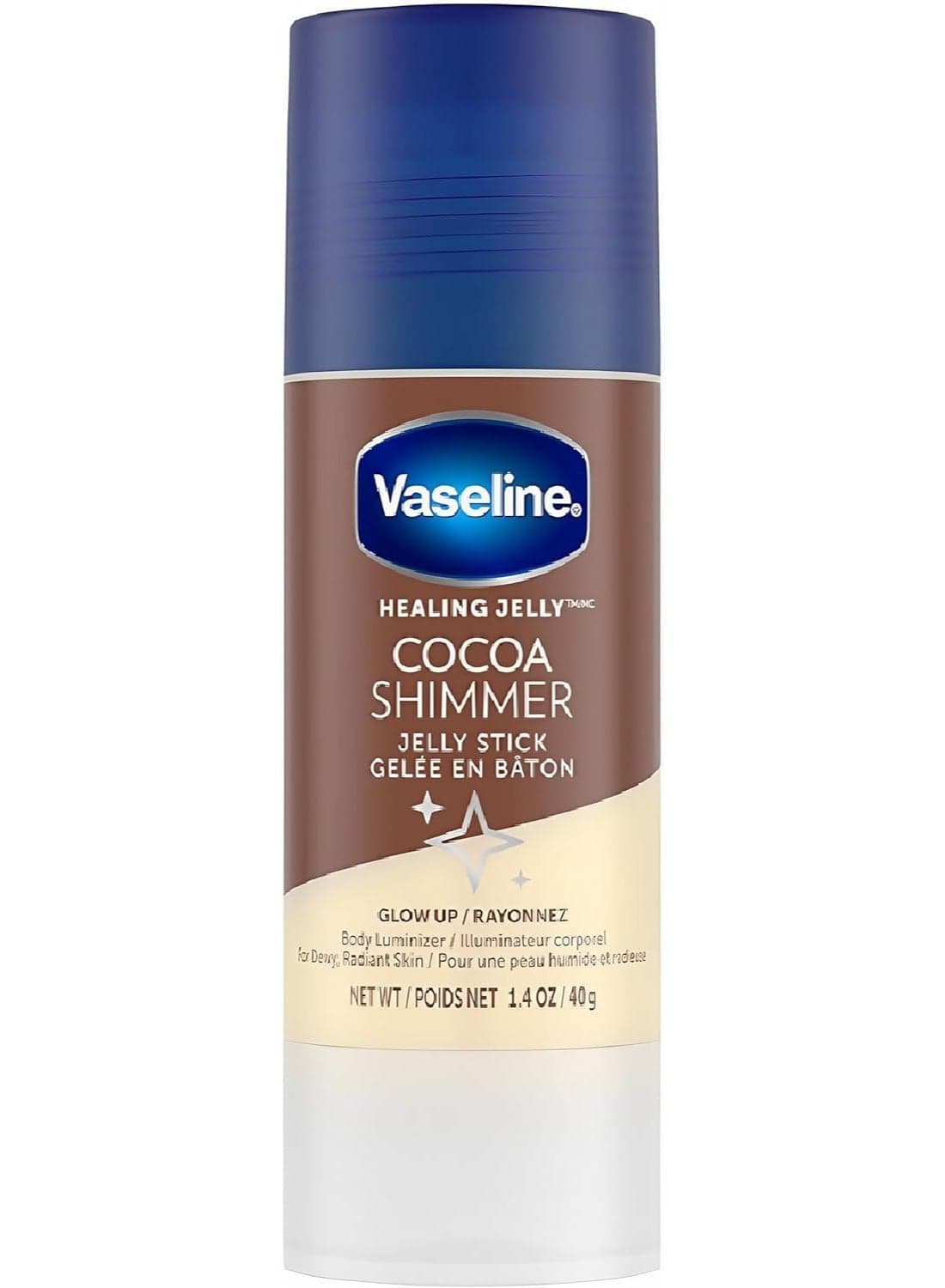 Vaseline Healing Jelly Cocoa Shimmer Jelly Stick – Moisturizing Body Glow, 40g