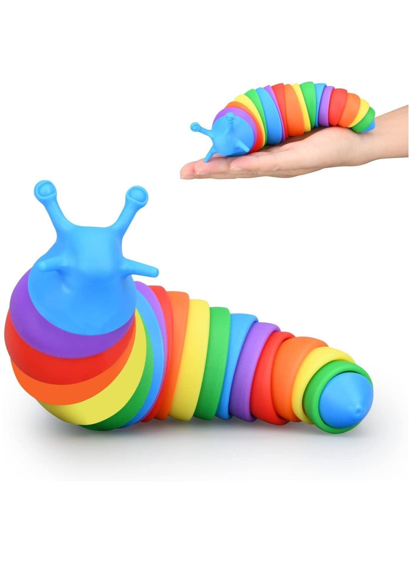Fidget Slug,Fidget toys Set,3D Printed Articulated Sticky Stretch Slug Fidget Toy,Sensory Toys for Children & Adults, Autistic,Friendly Articulated Slug - Fidget Toy