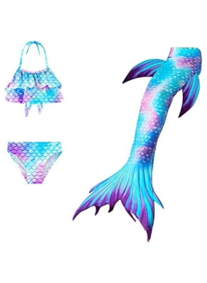 Girls Swimwear Mermaid Tail Swimwear,Bikini Sets,Mermaid Costume Swimsuits for Kids