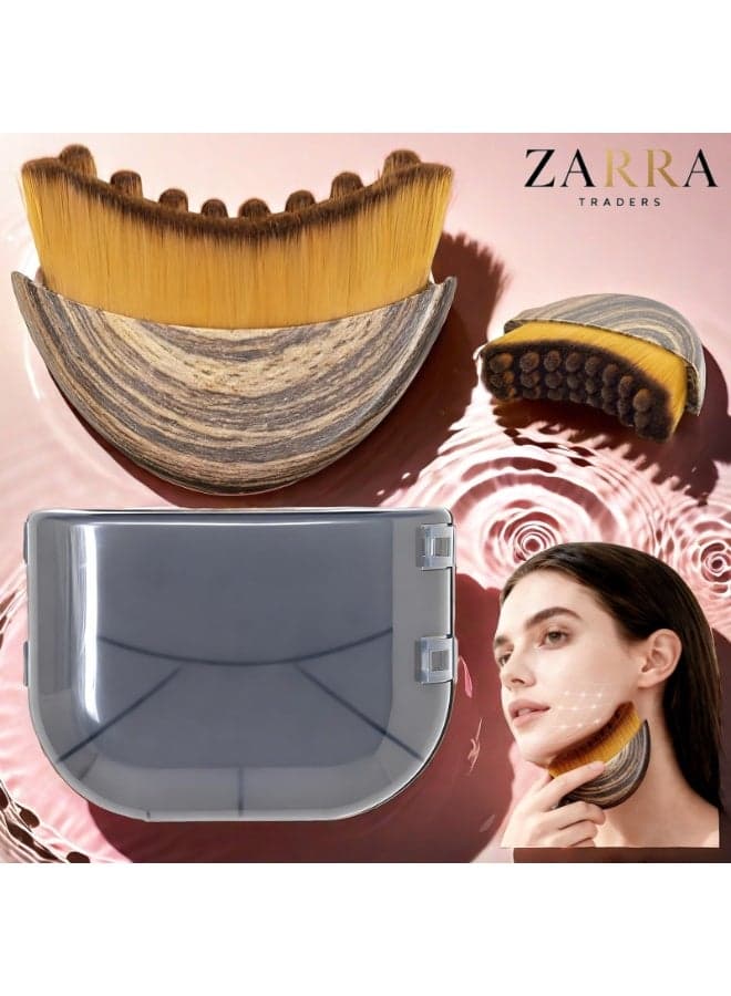 Lymphatic Contour Face Brush-Facial Dry Brush-Lymphatic Drainage Massager,Soft Dry Brushing Beauty Tool for Jawline, Chin & Facial Sculpting Designed to Fit Precisely