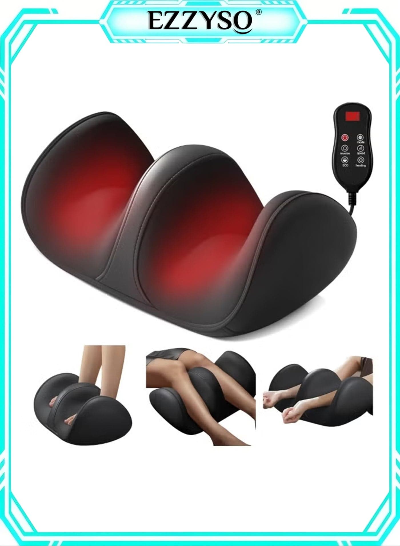 3 Massage Modes 3 Intensity Levels Electric Shiatsu Foot Massage With Heat, Foot And Calf Massager Kneading Rolling Calf Leg Arm Massager For Pain Relief Promotes Blood Circulation Adjustable Intensity for Foot Massage, Lightweight and Relax for Home or Office Use