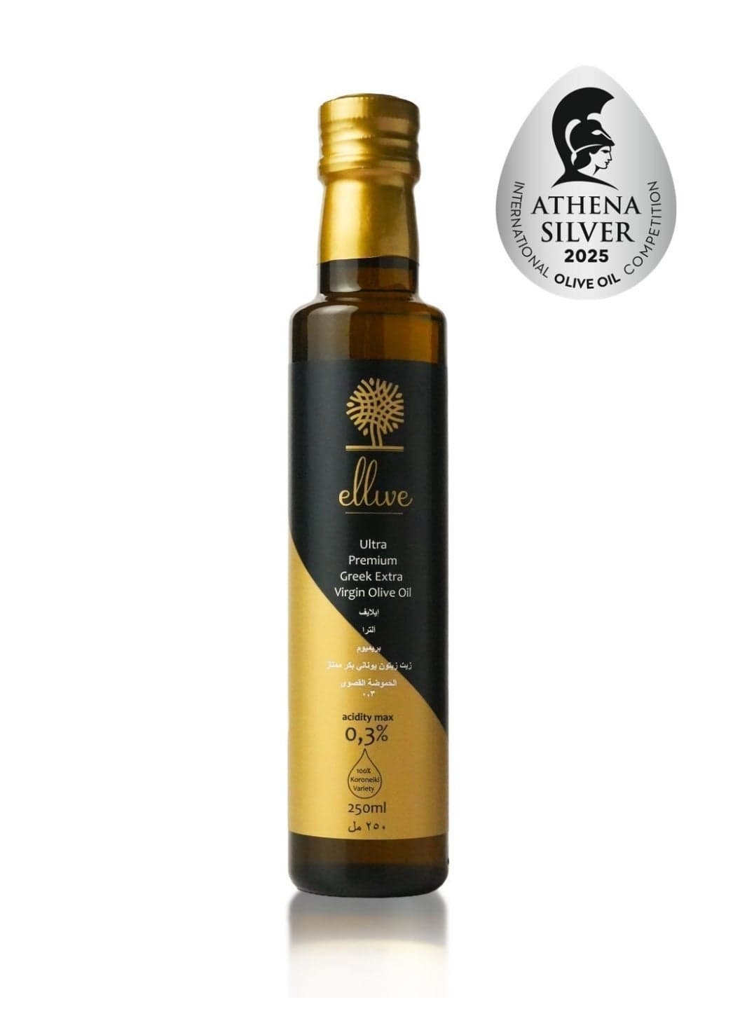 Ellive Ultra Premium Greek Extra Virgin Olive Oil (250ml) | High Polyphenols 934 mg/kg Total Polyphenols Analysed | Cold-Pressed EVOO | Early Harvest | High-Phenolic | High Polyphenol