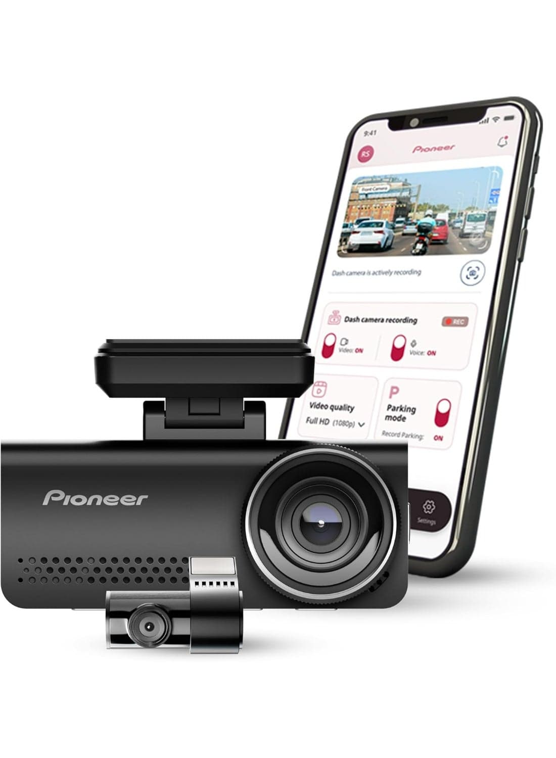 Pioneer Dash Camera VREC-Z820DC 4K Front, HD Rear Camera STARVIS Sensor A.I Night Vision 7.2cm Screen ADAS Alerts GPS Logging