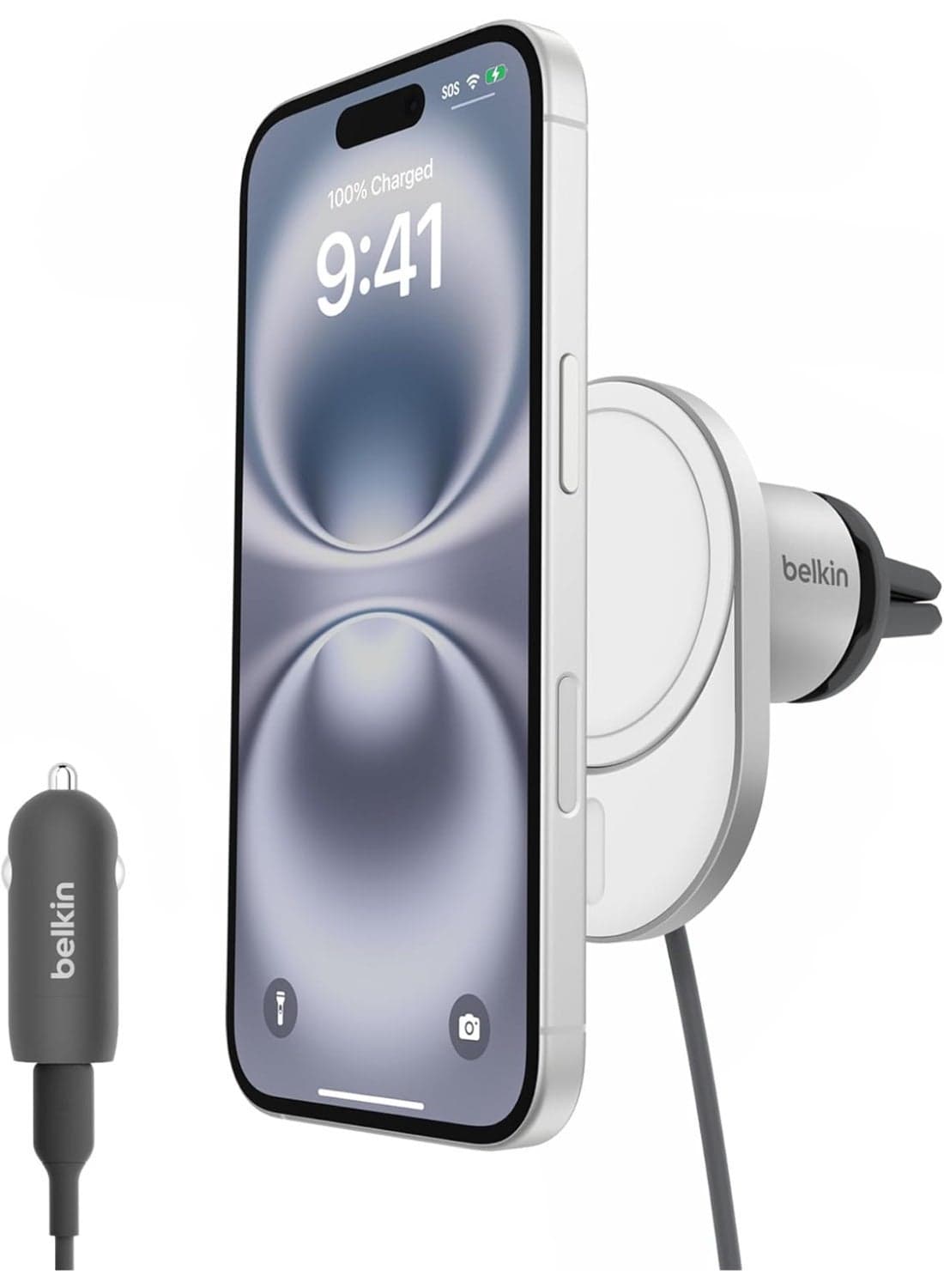 Belkin Magnetic Wireless Car Charger with Qi2 15W grey