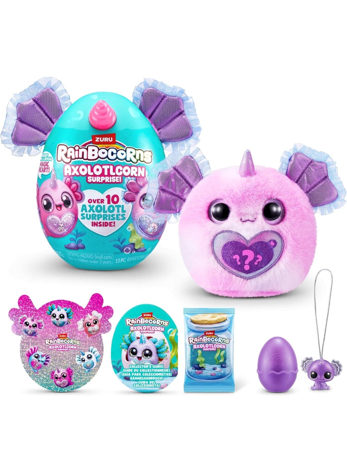 Rainbocorns Axolotlcorn Surprise Series 1 - 01 Pcs assorted – Magical Plush Toy Egg with 10 Surprises & Baby Boo-Boocorn