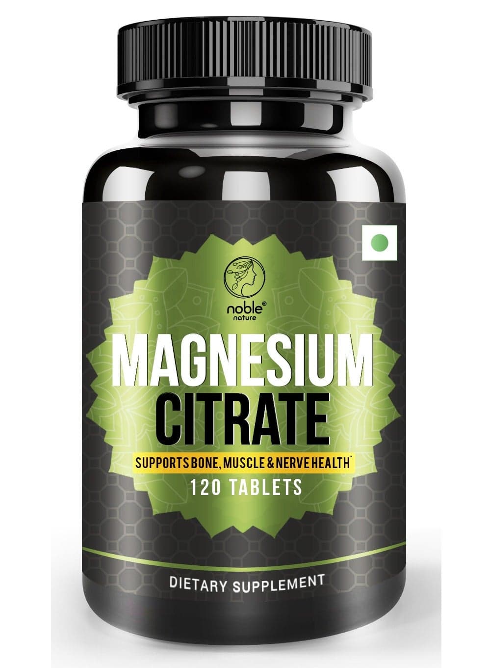 Noble Nature Magnesium Citrate - 120 Tablets - Supports Bone, Muscle and Nerve Health