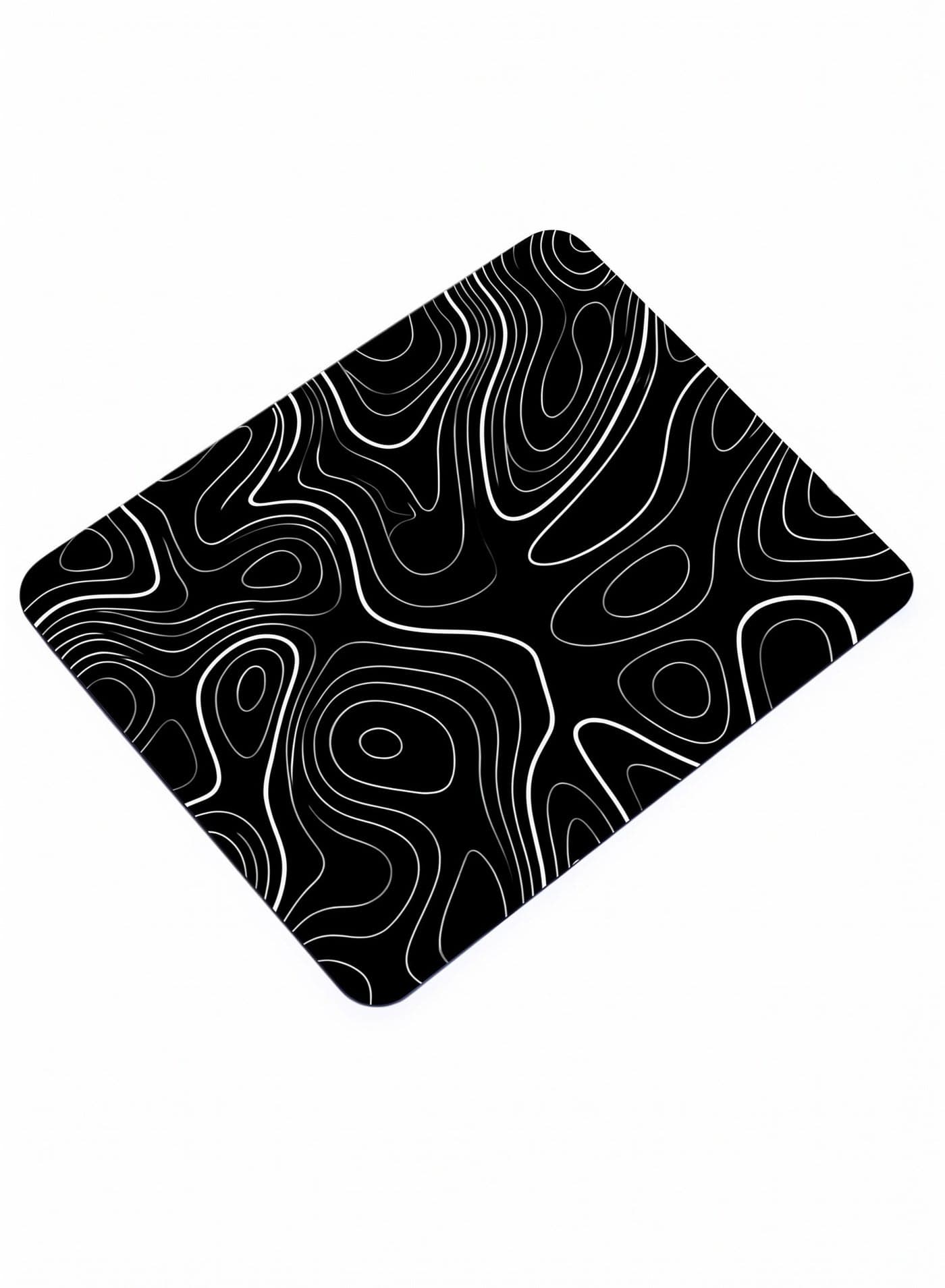Gaming Mouse Pad – Compact Minimalist Black & White Abstract Line Design, Smooth Precision Surface for Accurate Control, Durable Non-Slip Rubber Base Desk Mat for Office Work & Gaming Mouse Use (21*26 cm)