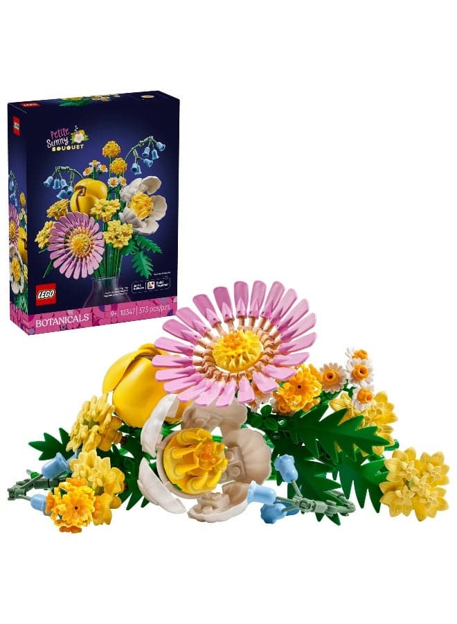 LEGO Botanicals Petite Sunny Bouquet Flower Decor Set 10347 Building Toy Set (373 Pieces)