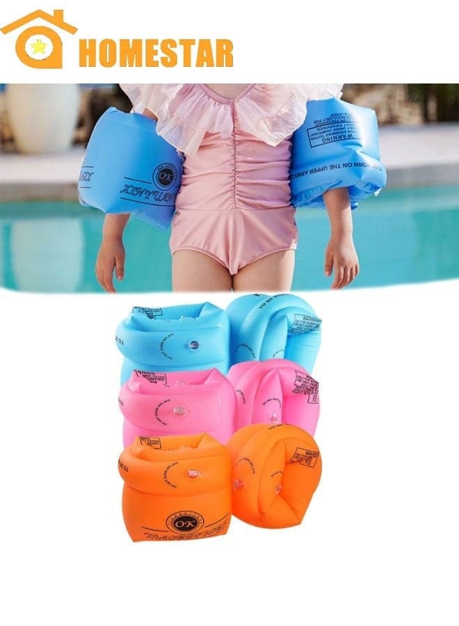 6 Pieces PVC Swimming Arm Float Rings,Arm Floaties Inflatable Float Swim Arm Bands Water Floater Sleeves for Swimming