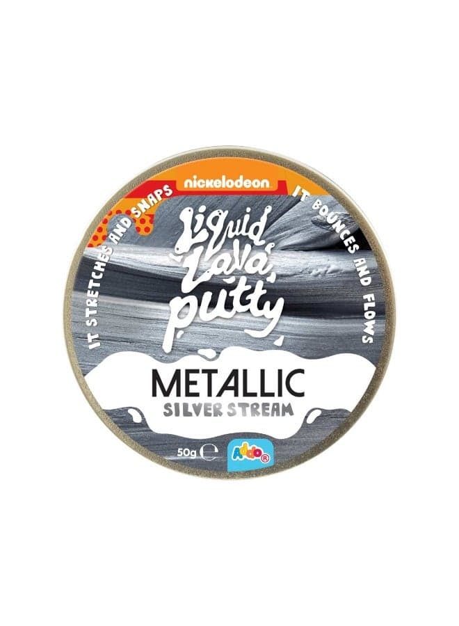 Nickelodeon Liquid Lava Putty Metallic 50g, Assorted 1 Piece (Style & Color May Vary) Each Sold Separately | Kids Slime | Soft & Stretchy | Creative Fun Ideas | Develops Sensory Skills | Entertaining Toy | Stress Relief Toys for Kids