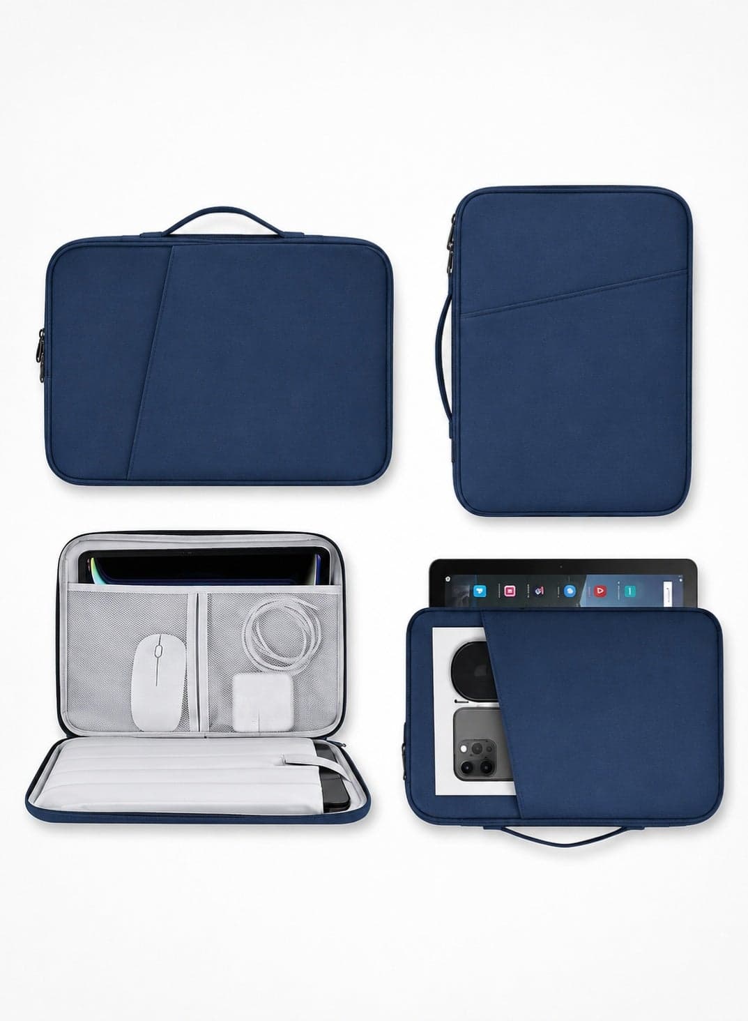 QIYUE 13-inch laptop cover for 2025-2022 MacBook Air 13-inch M4 M3 M2 A3240 A3113 A2681 waterproof shockproof handbag cover with accessory pocket - blue
