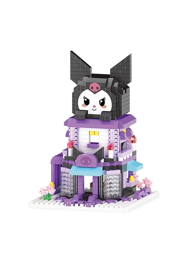 Kuromi Magical Town Micro Building Blocks Set, 501PCS Cute Mini Bricks Kit, DIY 3D Puzzle Toy for Kids & Adults, Sanrio Themed Collectible Display Model