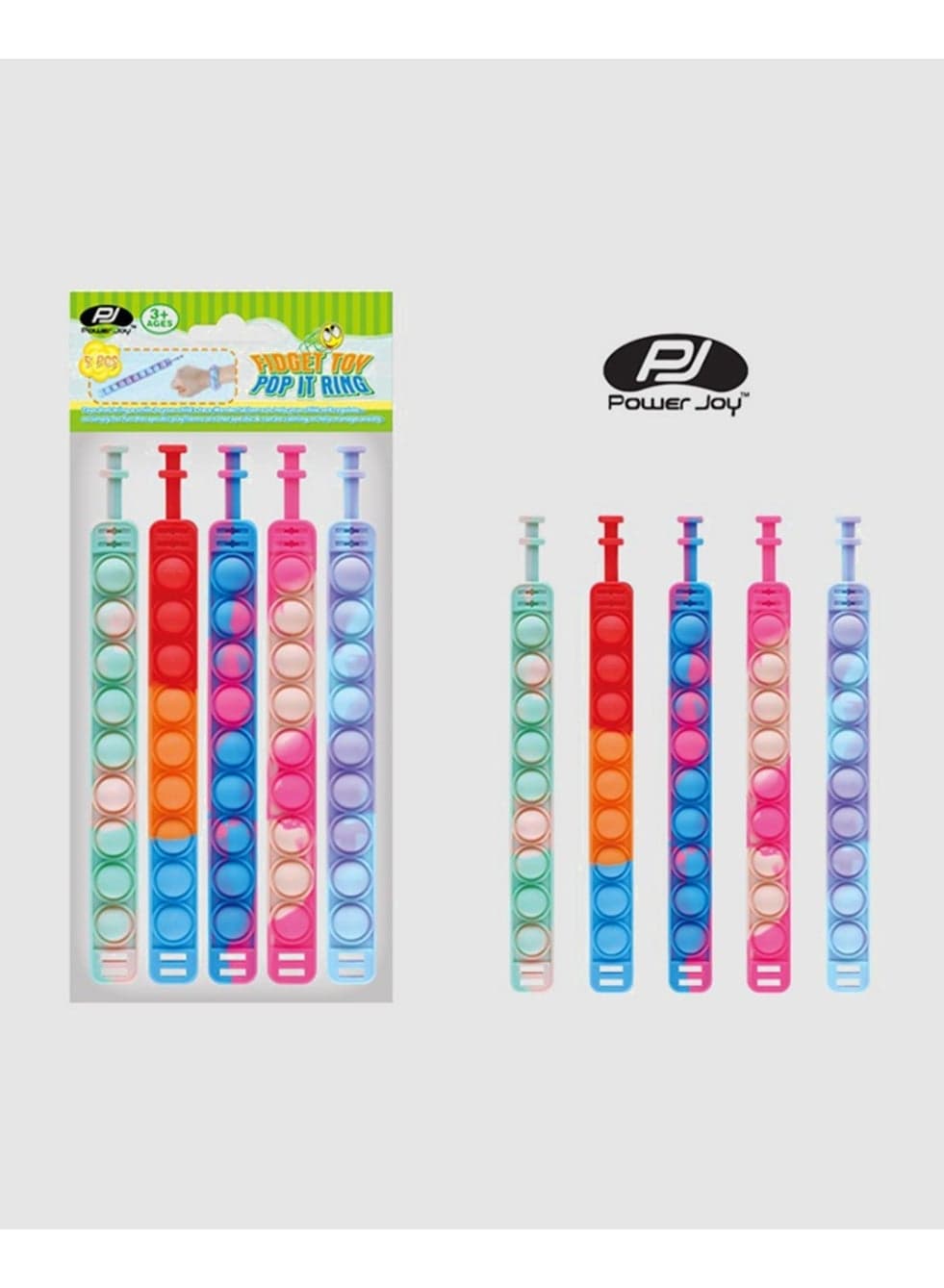 P.Joy Fidget Toy Pop It Ring 5Pcs