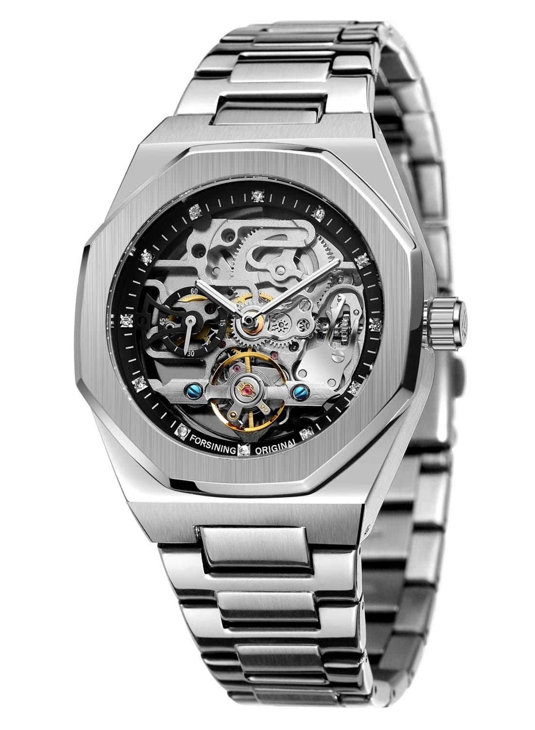 Watches for Men Watch Stainless Steel Luxury Luminous Water Resistant Automatic Mechanical Wristwatch 375SIBK