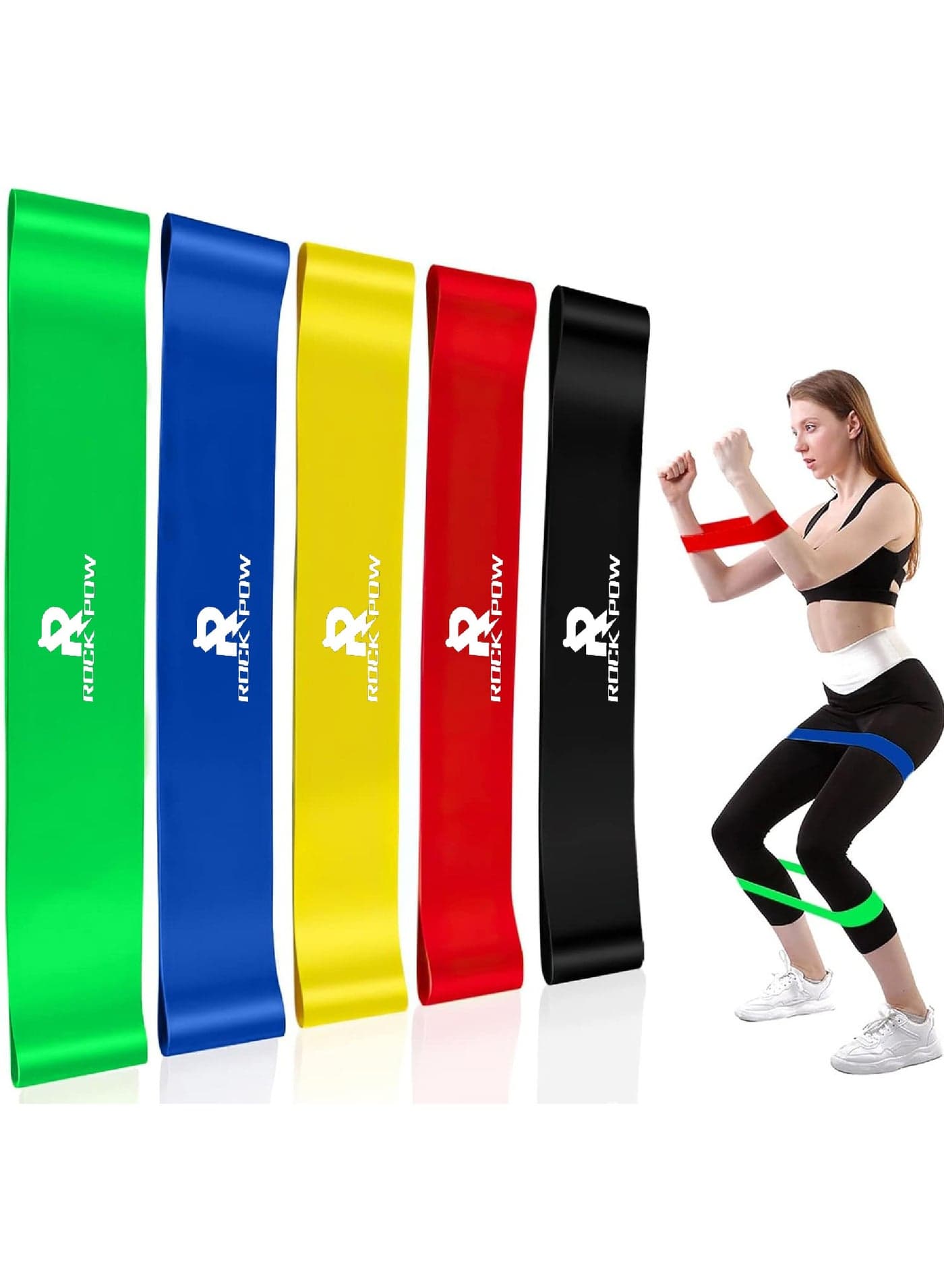 Resistance Bands Set for Men and Women, Pack of 5 Different Levels Elastic Band for Home Gym Long Exercise Workout – Great Fitness Equipment for Training, Yoga