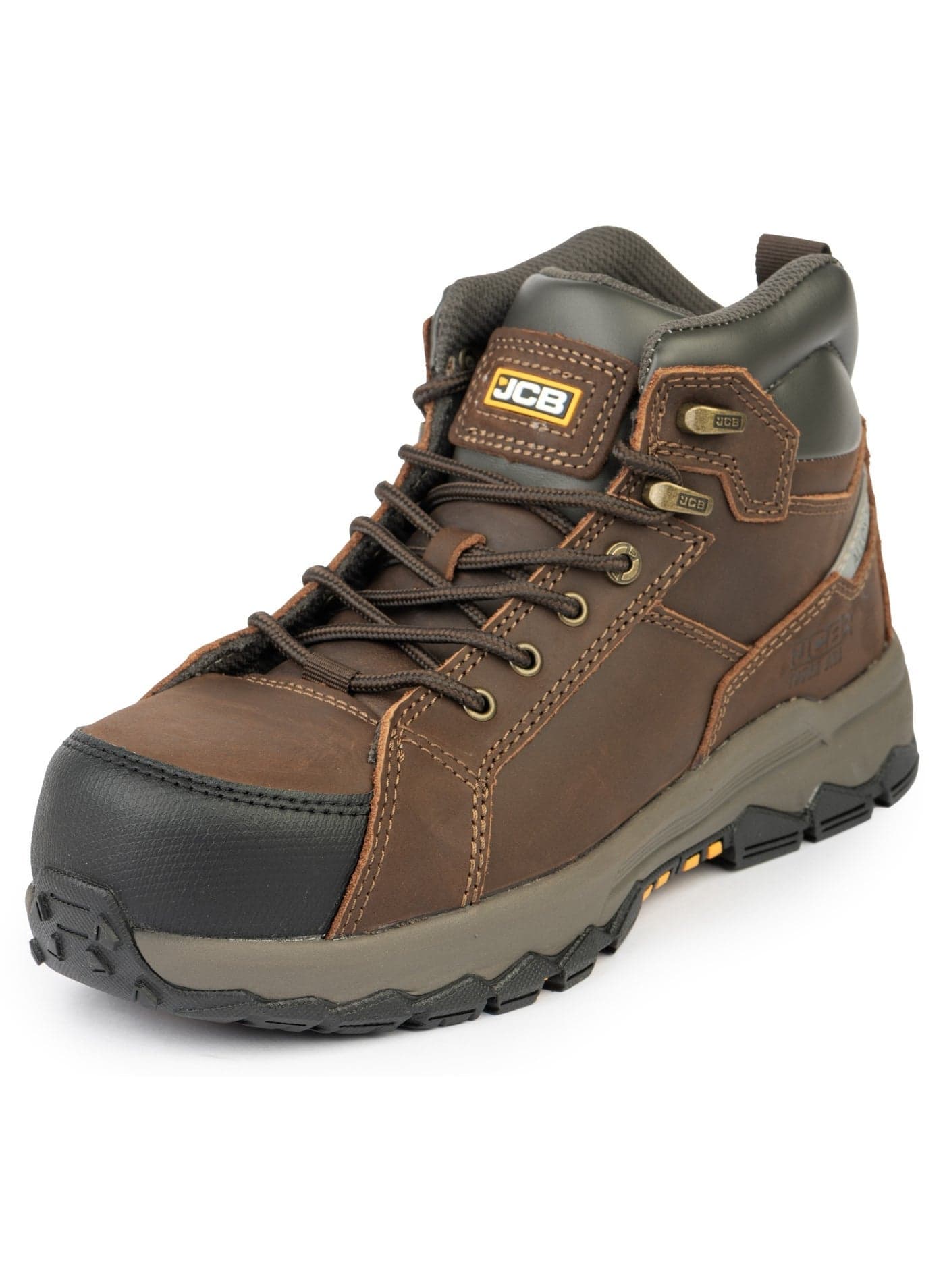 Rugged 6" Safety Boots for Men JCB-005A | Alloy Toe – Oil, Heat & Slip Resistant, ASTM F2413-18 Certified, EH – Mid Brown