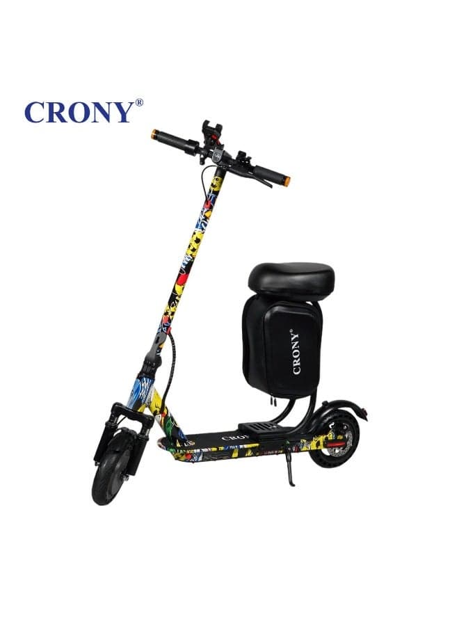 CRONY XM M365 APP+SEAT 350 W Electric Scooter – 36 V / 7.8 Ah, Foldable Urban Commuter with App Connectivity, Seat & Signal Lights-FLOWER CAT