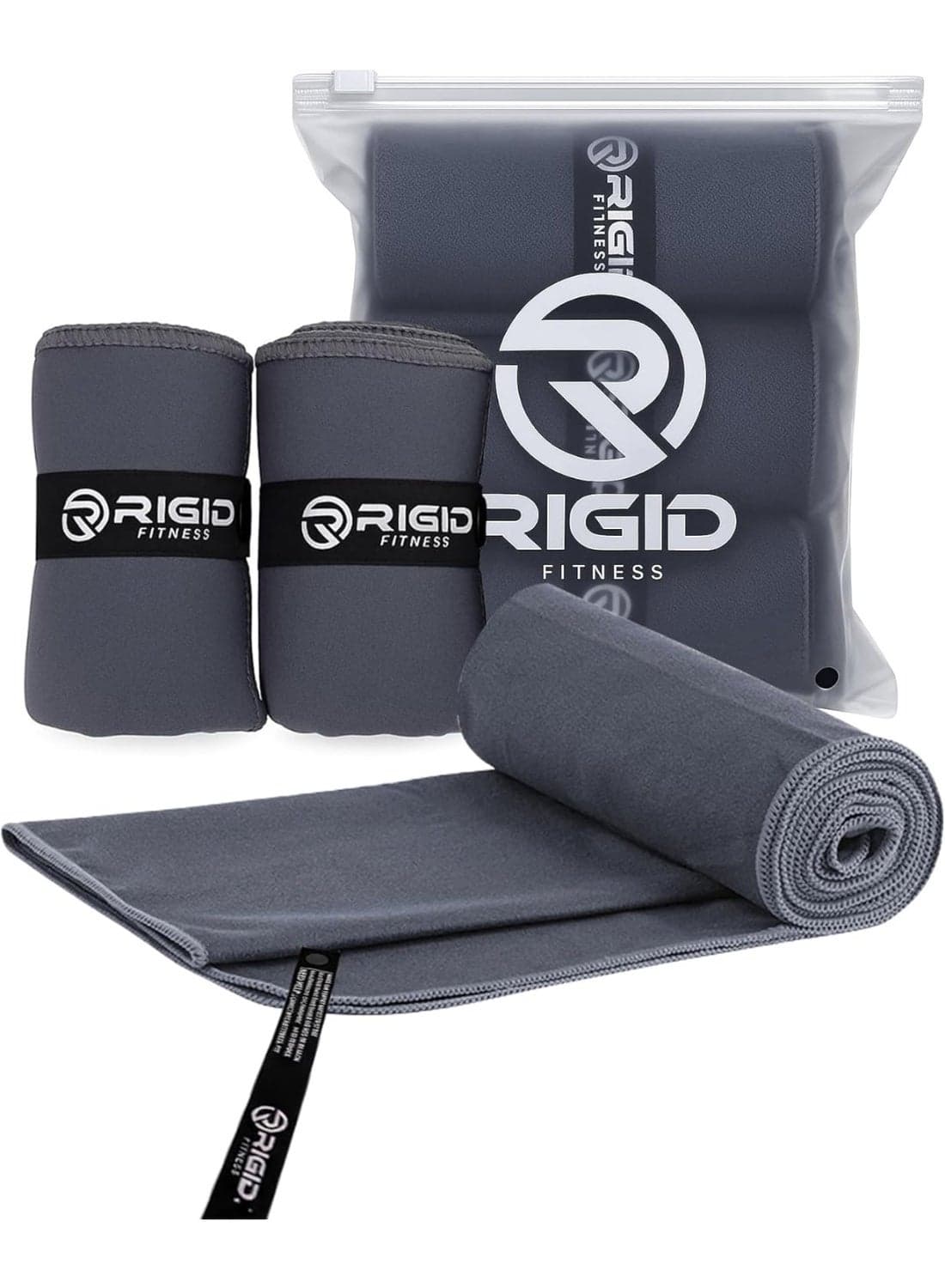 Microfiber Workout Towels, Quick Dry, Super Absorbent Gym Towel, Odor Free Sweat Towel for Gym, Yoga, Running & Outdoor - Fast Drying for Men and Women - Set of 3 (Dark Gray) - Medium Size 80 x 40cm