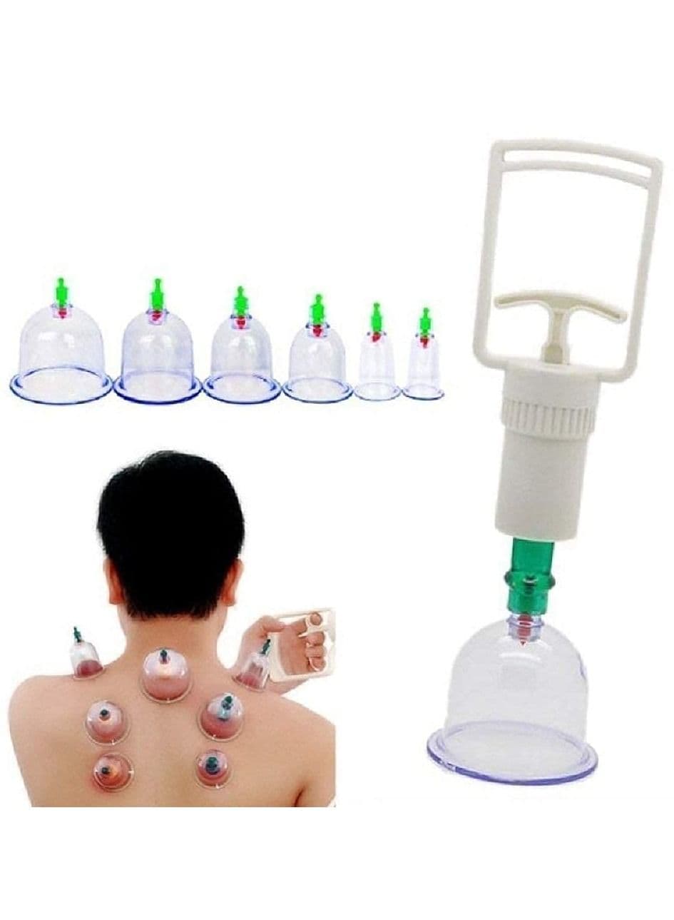 Vacuum Cupping Therapy 6pcs Hijama Cups Chinese Vacuum Cupping Kit Pull Out a Vacuum Apparatus Therapy Relax Massagers