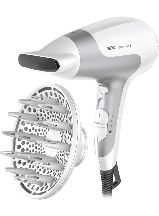 Satin Hair 5 Ionic Power Perfection Dryer White/Grey