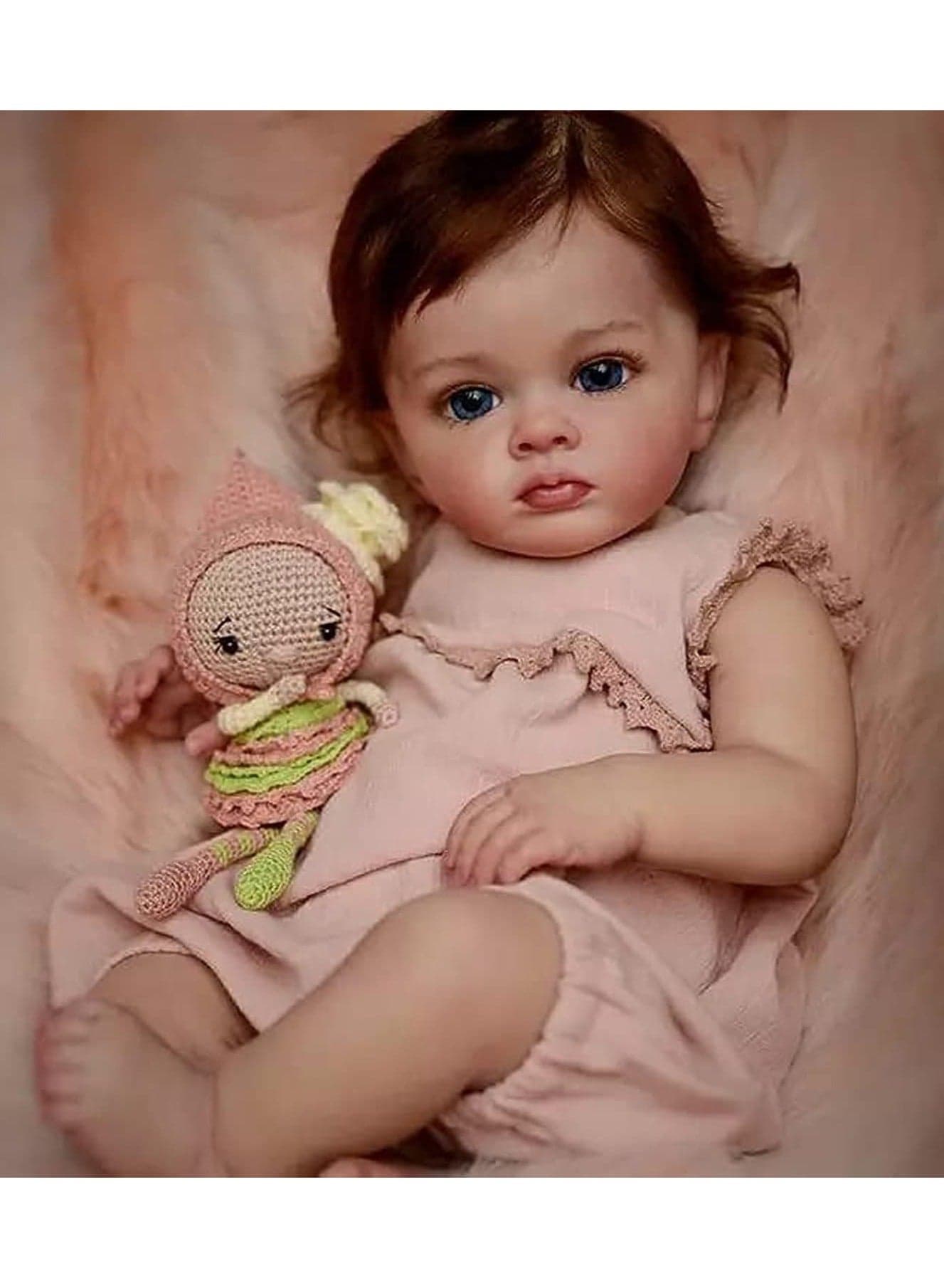 22 inch 55 Cm Reborn Baby Doll Silicone Newborn real like Baby Doll Girl Toy Gift Dolls Cute (Pink simple outfit)