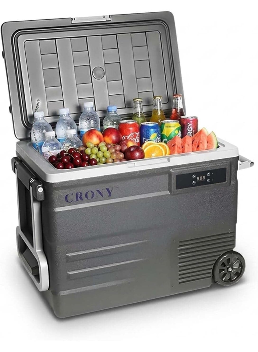 U65 65L Portable Car Refrigerator, -20°C Freezing, LED Controls, Dual Power, Wheeled Design