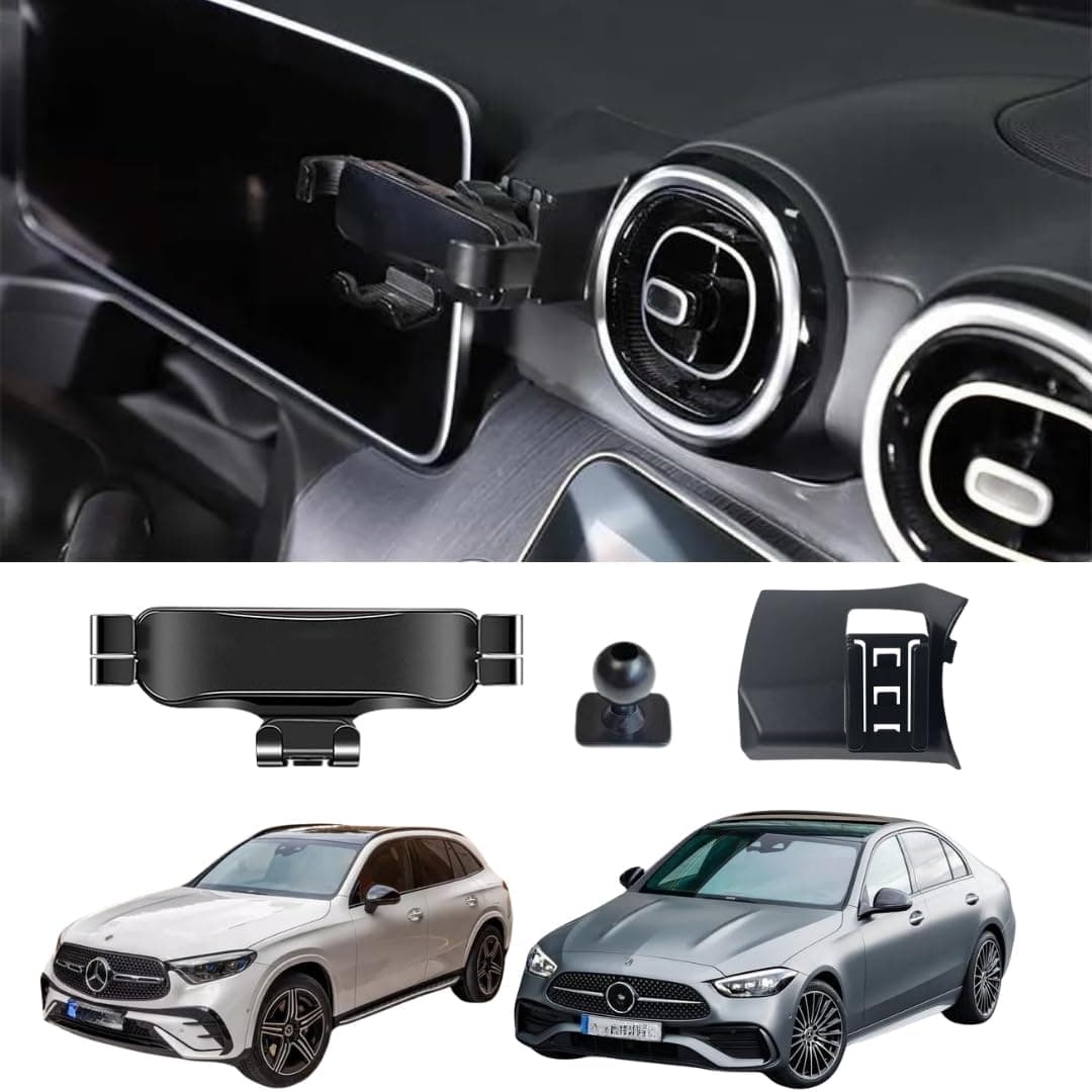 TRX AUTO Phone Holder Mount With Gravity Phone Holder For Mercedes Benz C Class, GLC 2022 2023 2024 2025 | Mercedes C Class Car Accessories | Mercedes Mobile Phone Holder