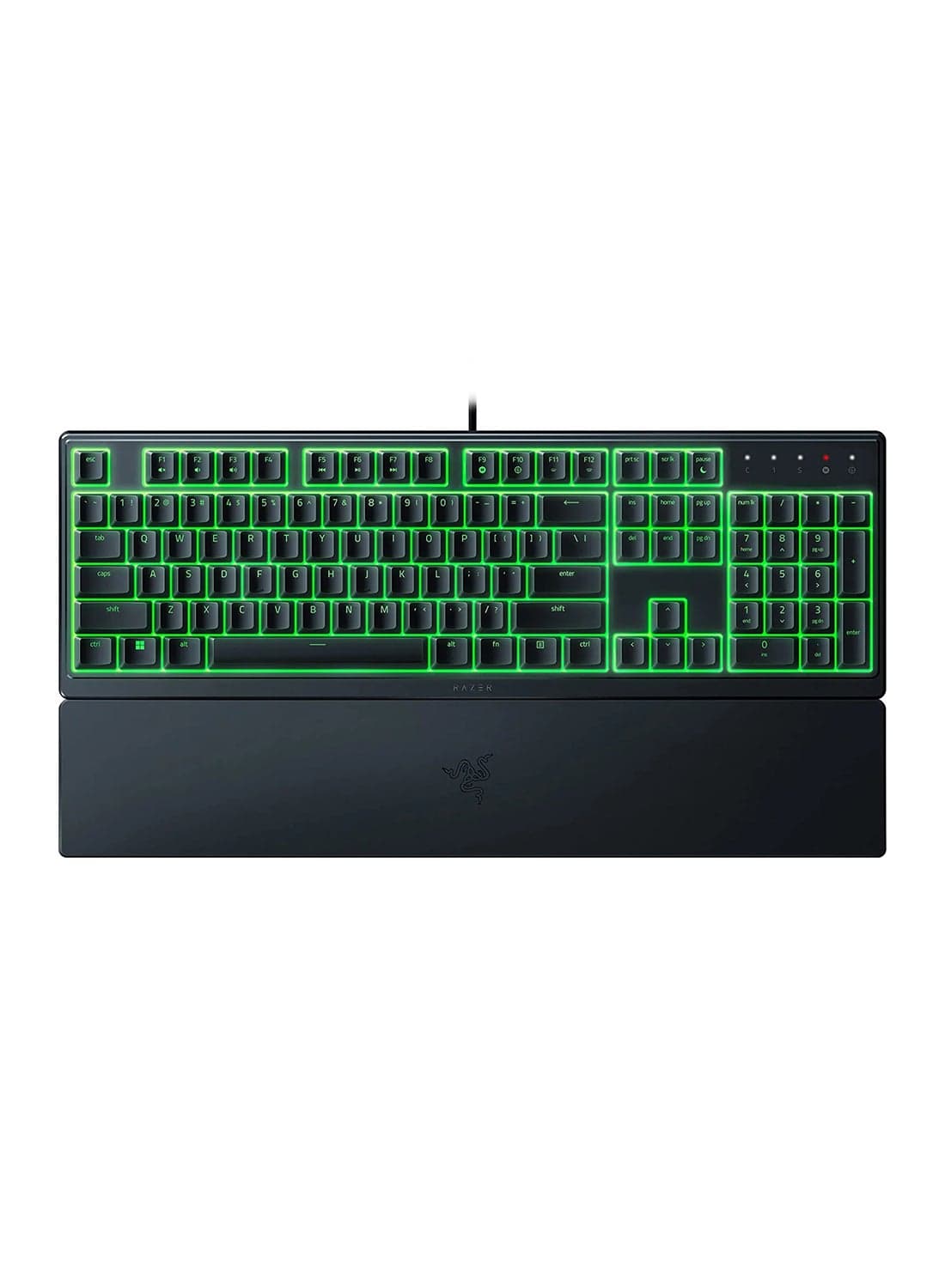 Razer Ornata V3 X Low Profile Mecha-Membrane Wired Keyboard, UV Coated Keycaps, Single Zone RGB Lighting, 1000 Hz Ultrapolling, Wrist Rest, Silent Switch, US English Layout, Black | RZ03-04470100-R3M1